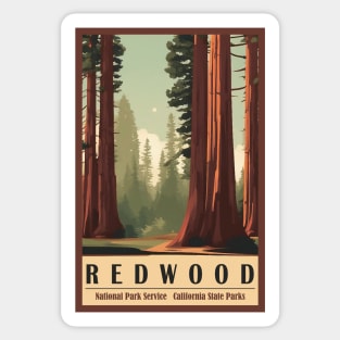 Redwood National Park Travel Poster Sticker